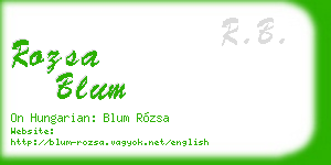 rozsa blum business card